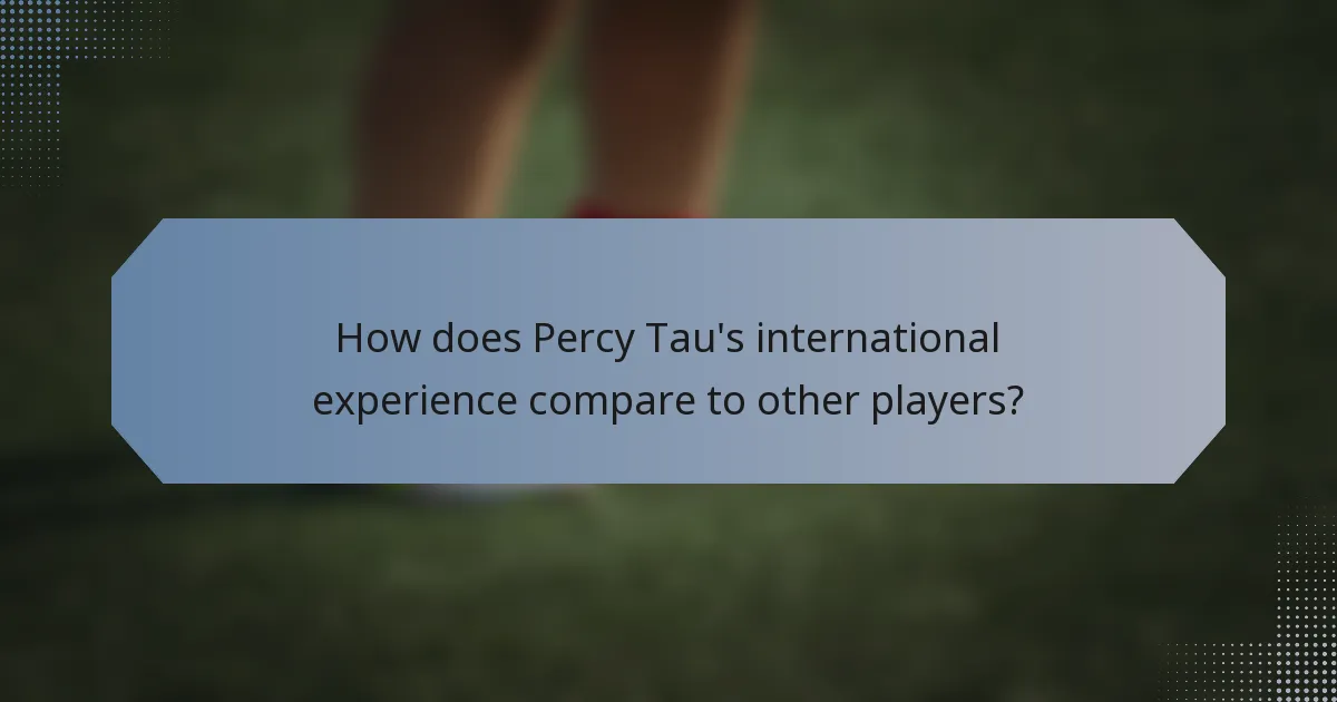 How does Percy Tau's international experience compare to other players?