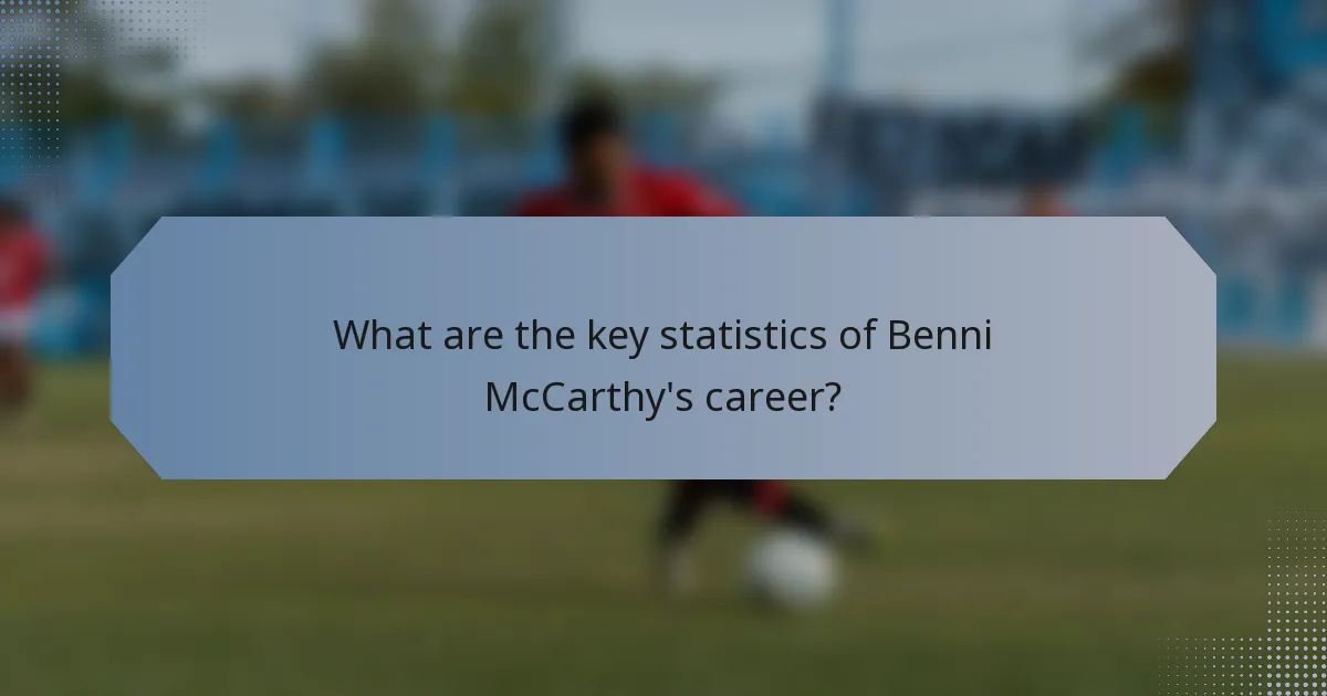 What are the key statistics of Benni McCarthy's career?