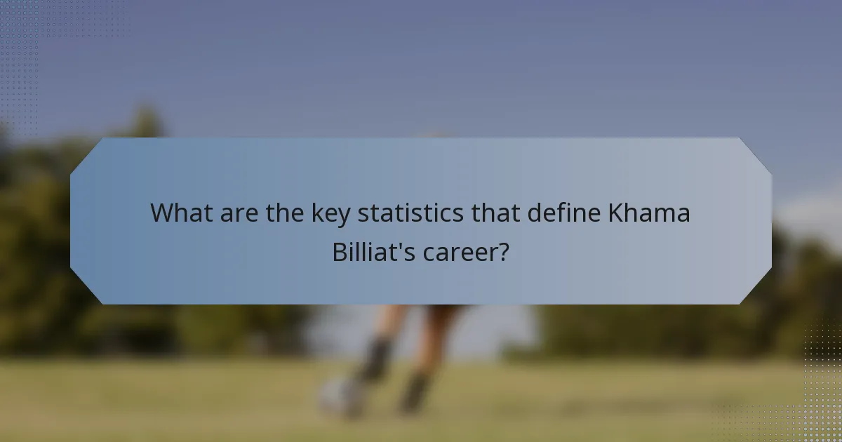 What are the key statistics that define Khama Billiat's career?