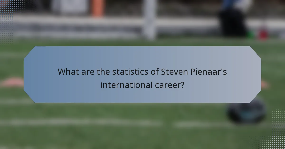 What are the statistics of Steven Pienaar's international career?