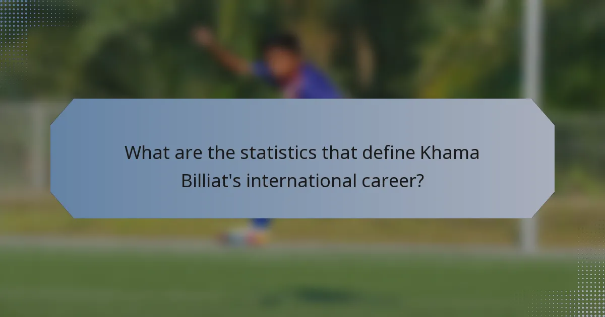 What are the statistics that define Khama Billiat's international career?