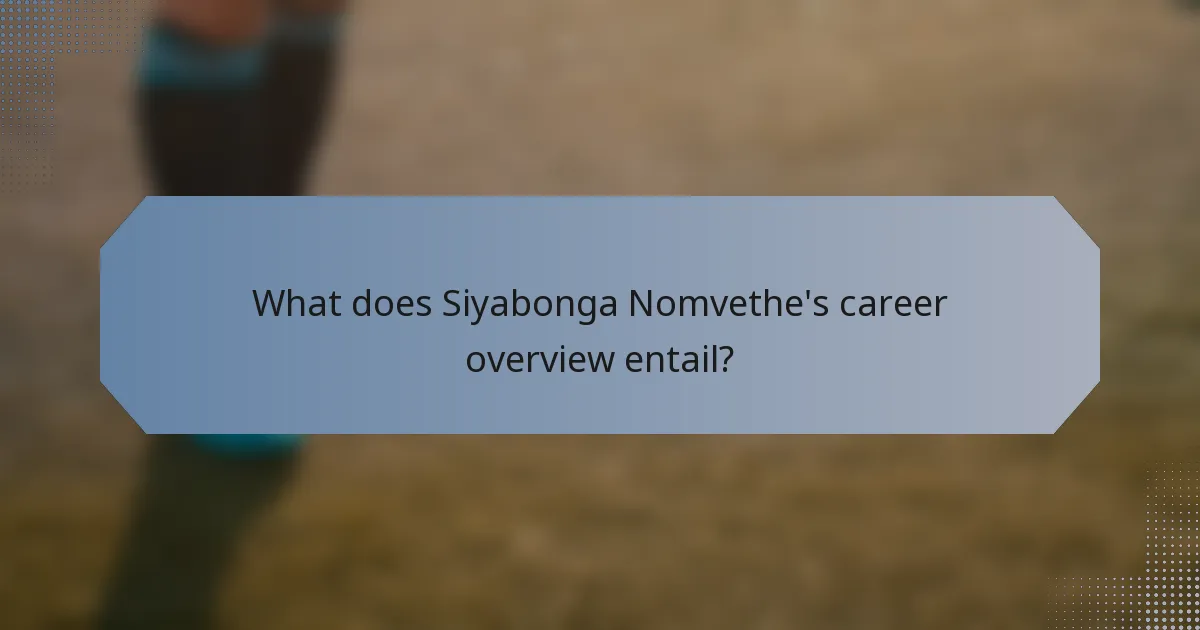 What does Siyabonga Nomvethe's career overview entail?