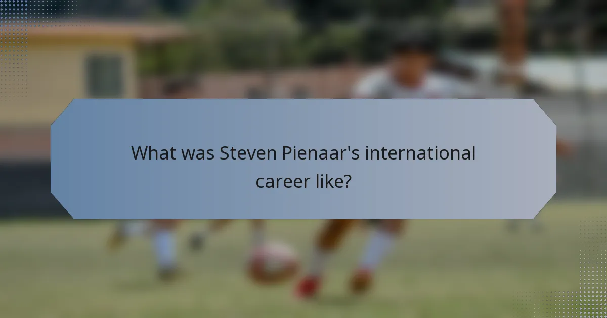 What was Steven Pienaar's international career like?